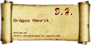 Drágos Henrik névjegykártya